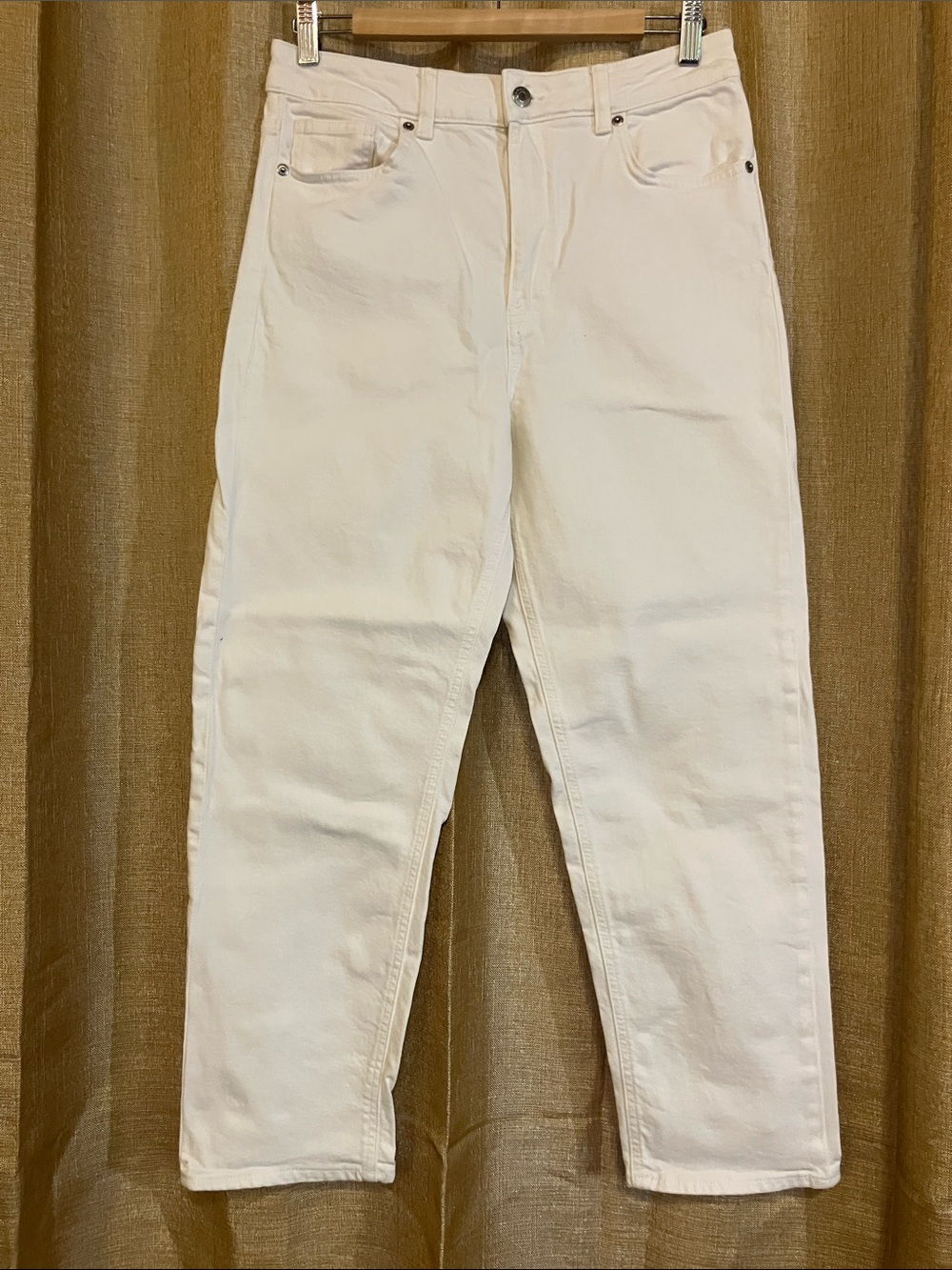 H&M White Straight-Leg Jeans